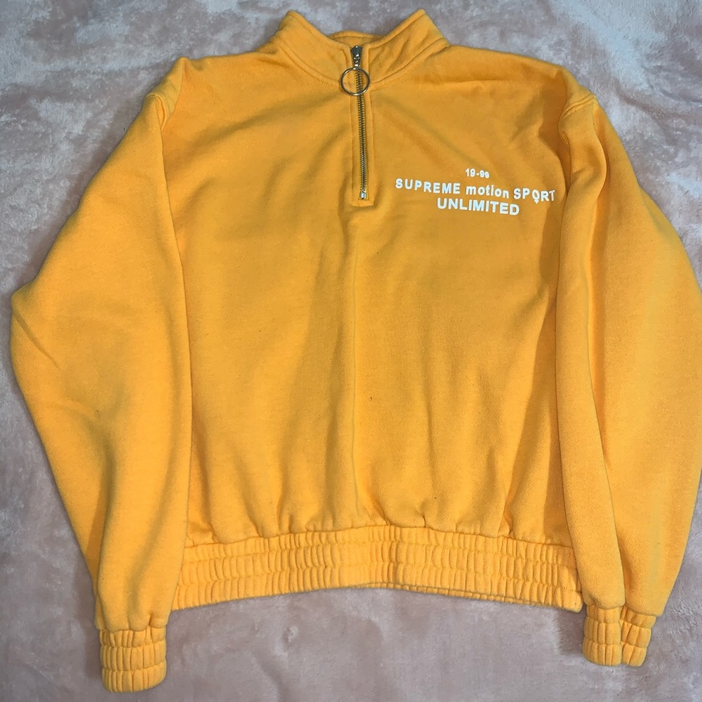 Quarter zip crop top hoodie